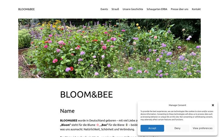 Screenshot of bloom-and-bee.de