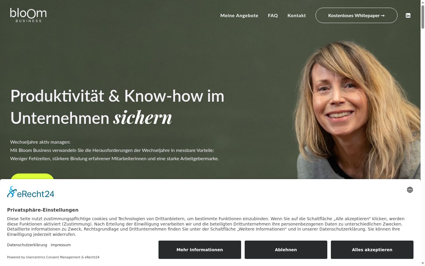 Screenshot of the consent banner shown before any interaction