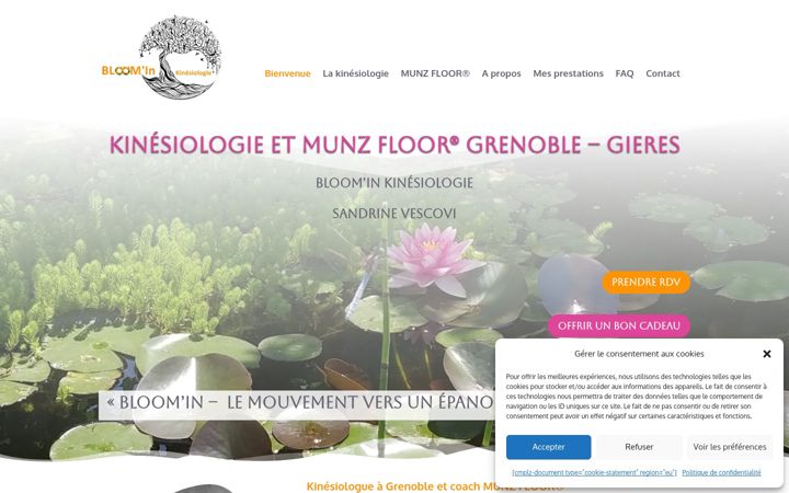 Ekrano kopija bloom-in-kinesiologie.com