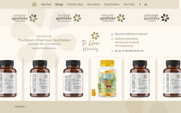 Screenshot of bloom-pharmacy.at
