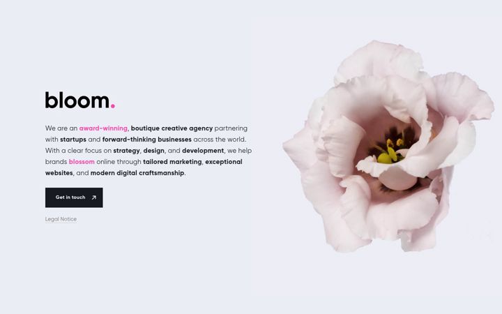 Screenshot of bloomagency.ch