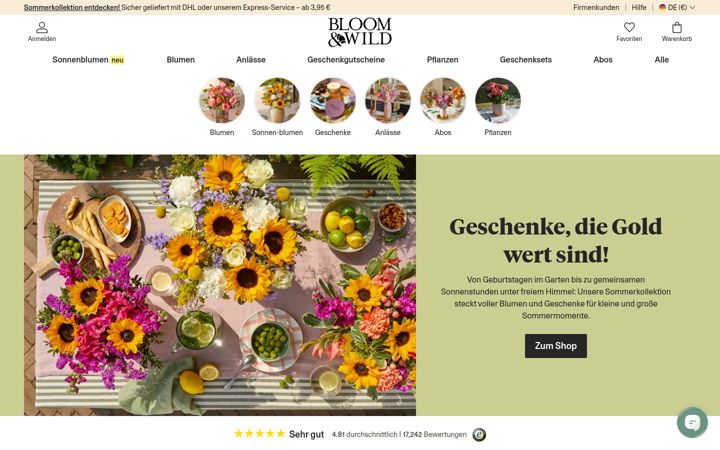 Screenshot of bloomandwild.de