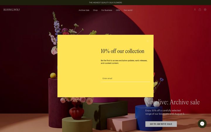 Screenshot of bloomandwolf.com