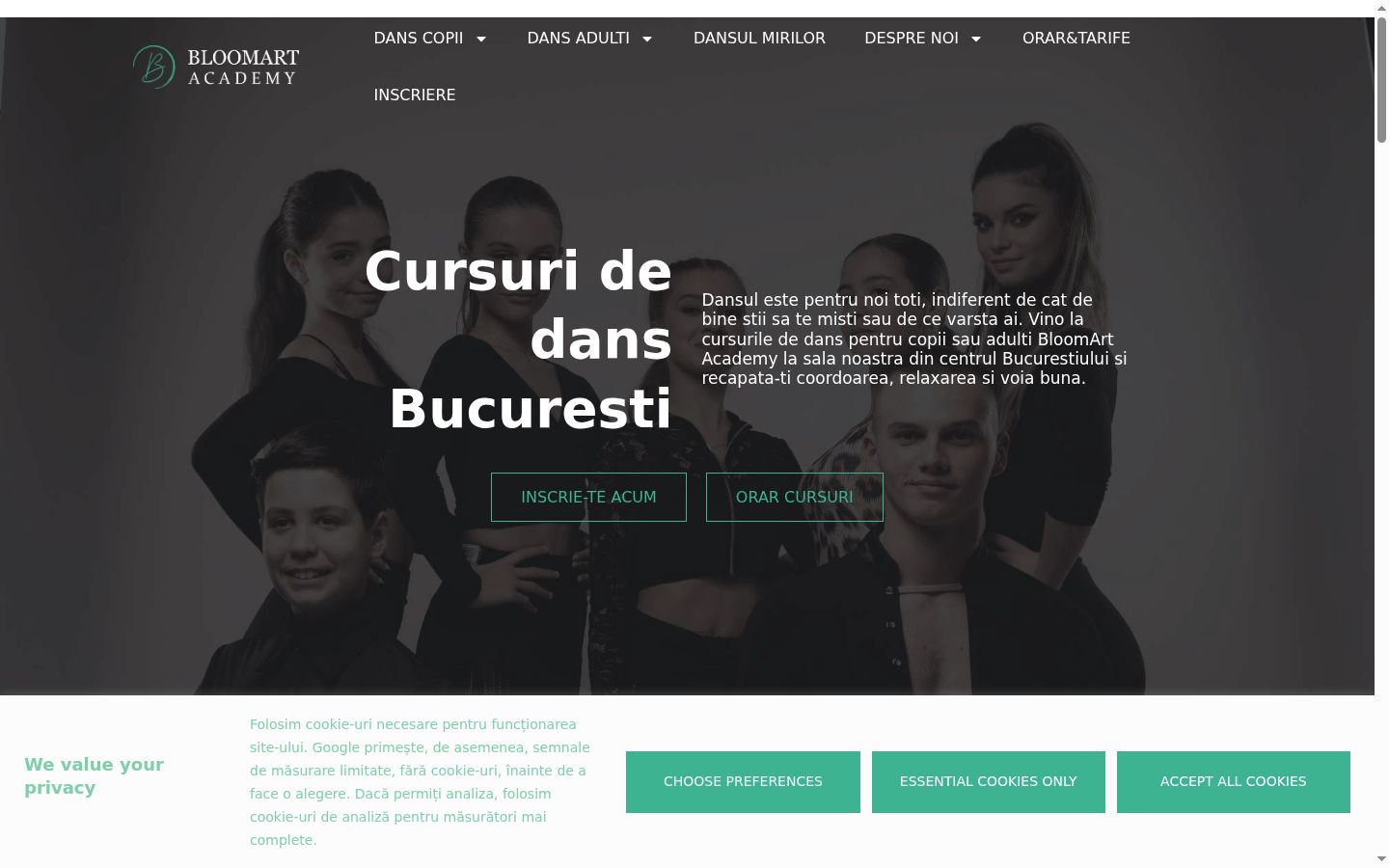 Captura de pantalla del banner de consentimiento mostrado antes de cualquier interacción