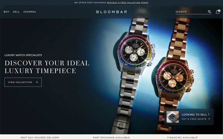 Screenshot of bloombarwatches.com
