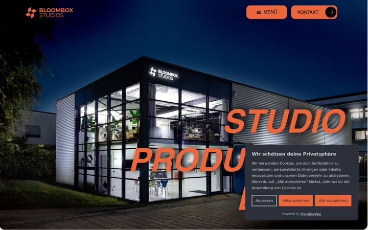Screenshot of bloombox-studios.com