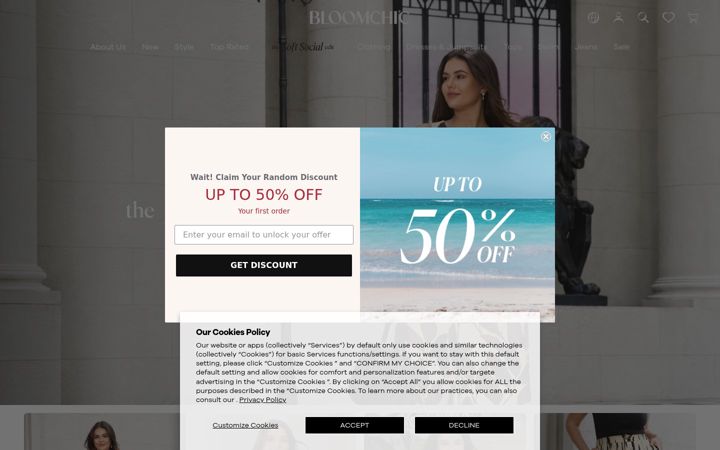 Skjermbilde av bloomchic.com