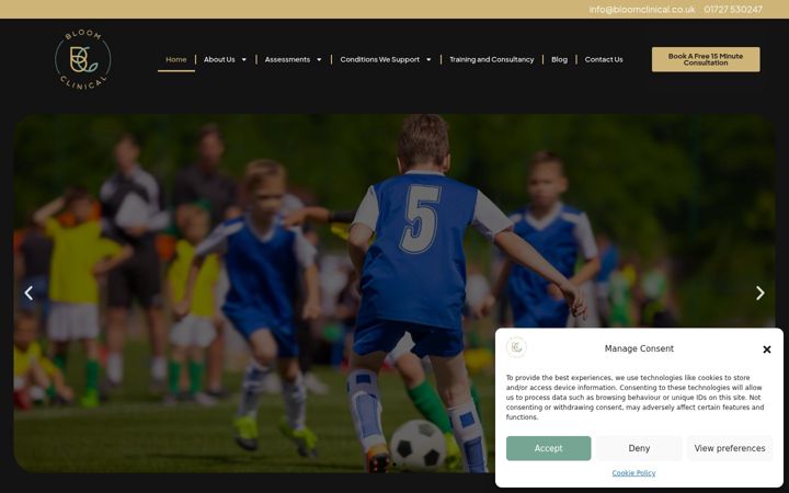 Screenshot of bloomclinical.co.uk