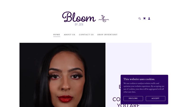 Ekraanipilt saidist bloomcosmeticsbyjen.com