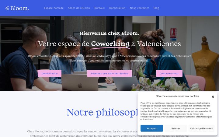 Snímek obrazovky bloomcoworking.fr