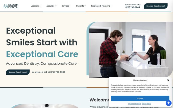 Screenshot of bloomdentist.com