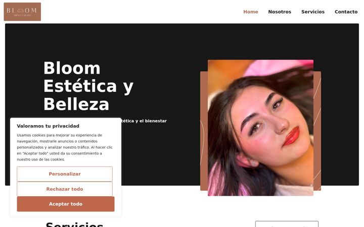 Snímek obrazovky bloomesteticaybelleza.com