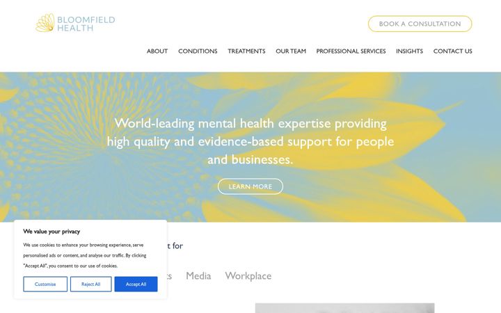 Screenshot of bloomfieldhealth.com