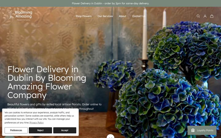 Screenshot of bloomingamazing.ie