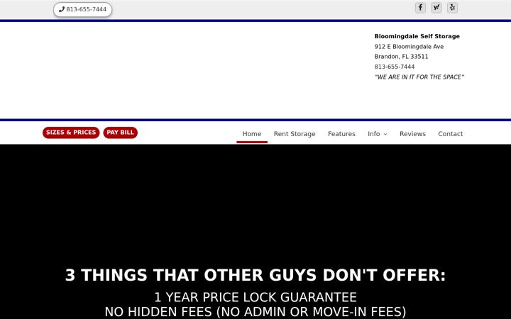 Screenshot of bloomingdalestorage.com