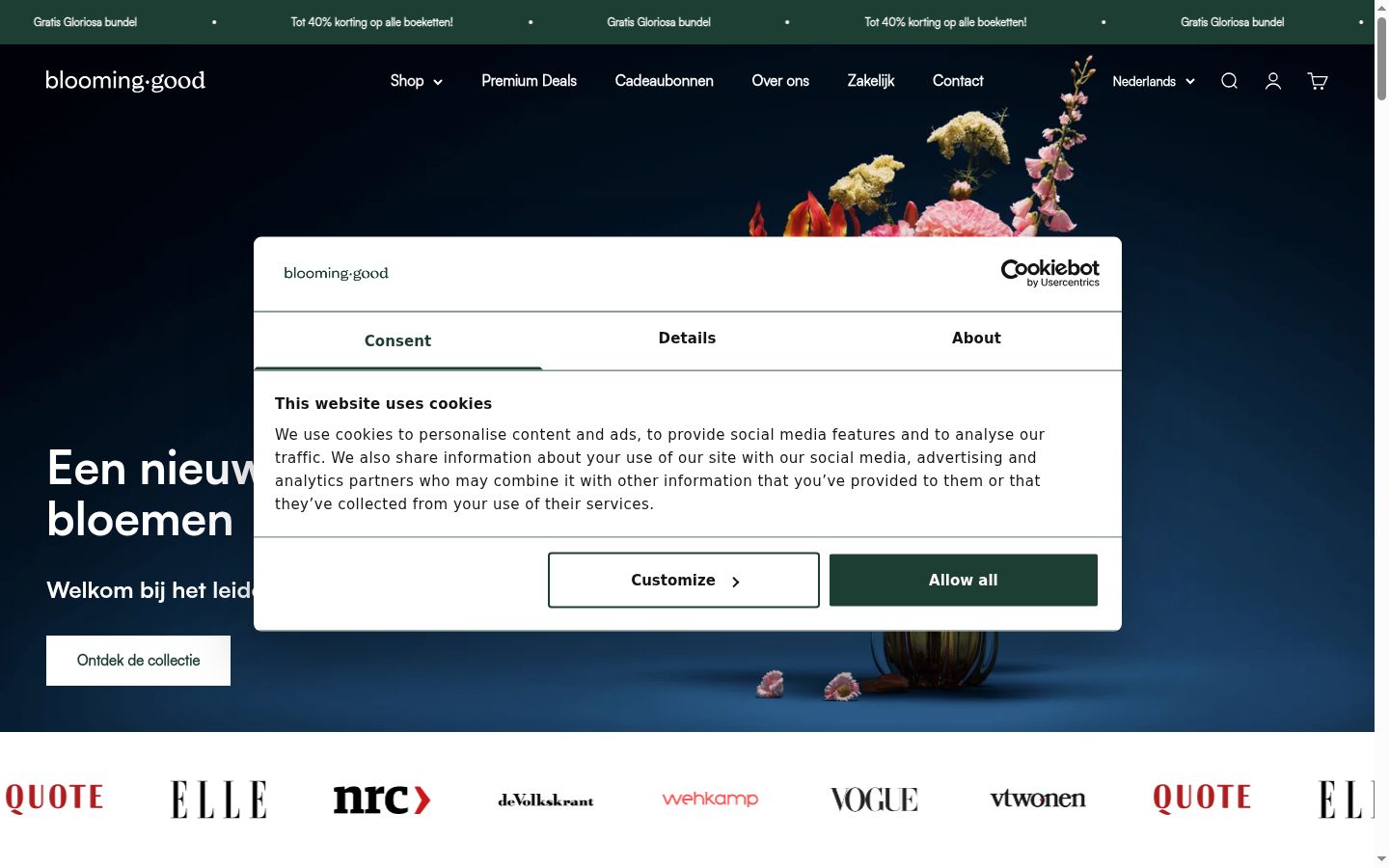 Screenshot tal-banner tal-kunsens muri qabel kwalunkwe interazzjoni