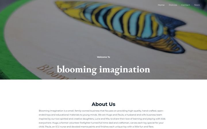 Screenshot of bloomingimagination.com