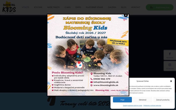 Captura de ecrã de bloomingkids.sk