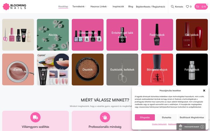 Screenshot of bloomingnails.hu