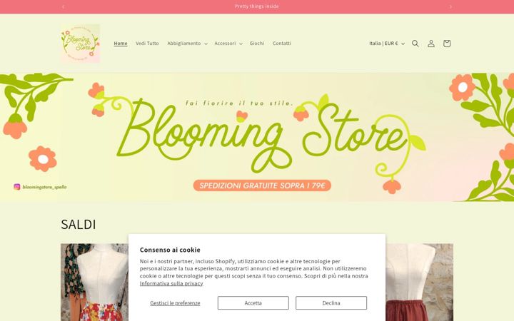 Screenshot of bloomingstore.it