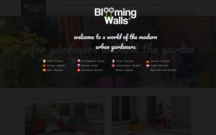 Screenshot of bloomingwalls.ie