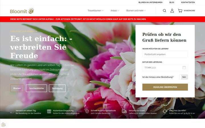 Ekraanipilt saidist bloomit.com