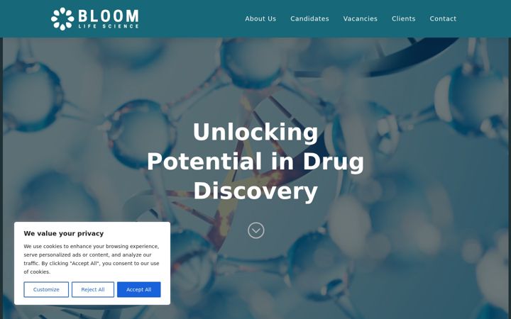 Screenshot of bloomlifescience.com