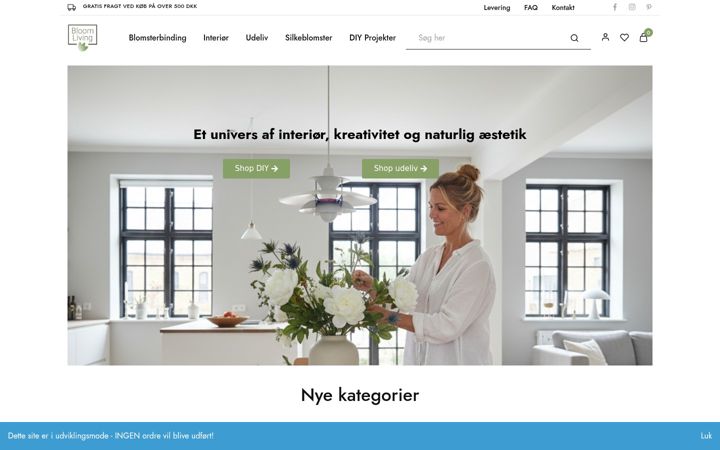 Screenshot of bloomliving.dk