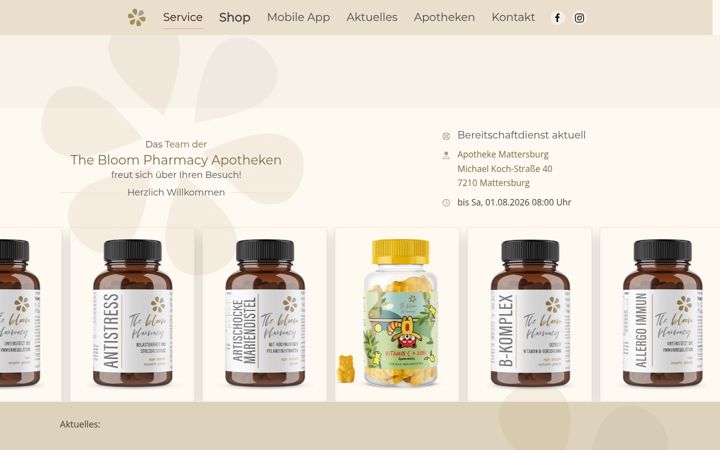 Screenshot of bloompharmacy.at