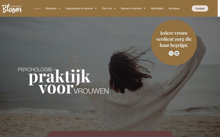 Skärmbild av bloompsychologie.nl