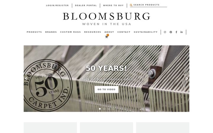Screenshot of bloomsburgcarpet.com