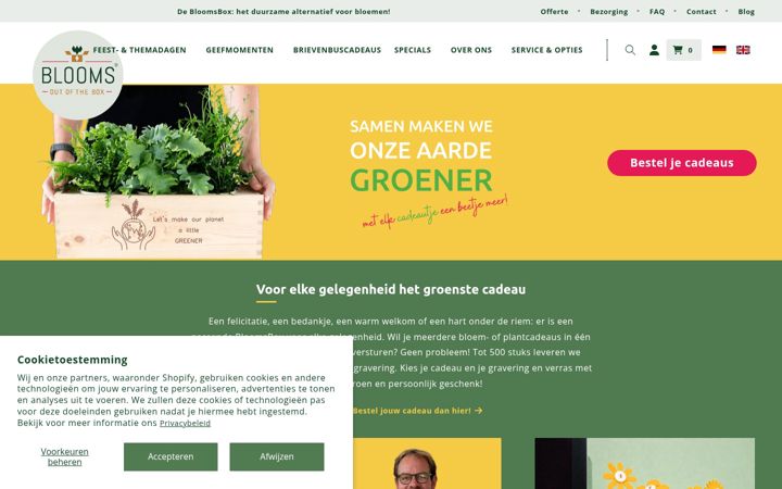Screenshot of bloomsoutofthebox.nl