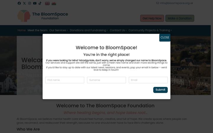 Screenshot of bloomspace.org.uk
