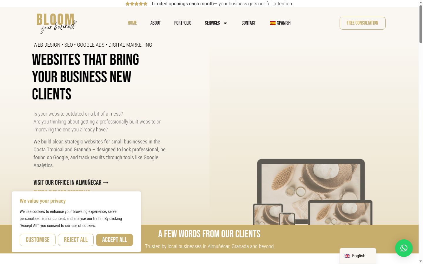 Screenshot of the consent banner shown before any interaction