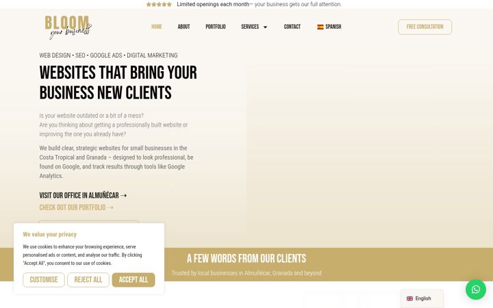 Screenshot of bloomspain.com