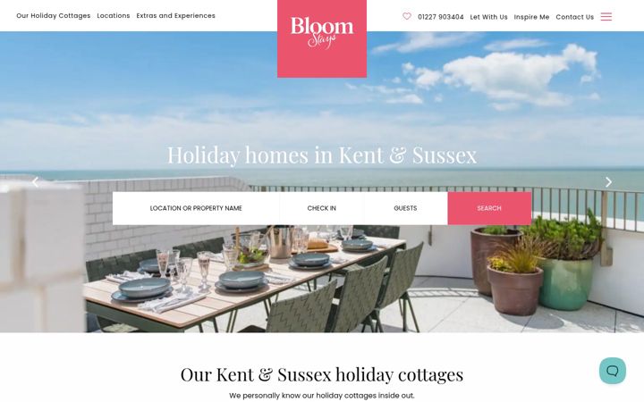 Screenshot of bloomstays.com