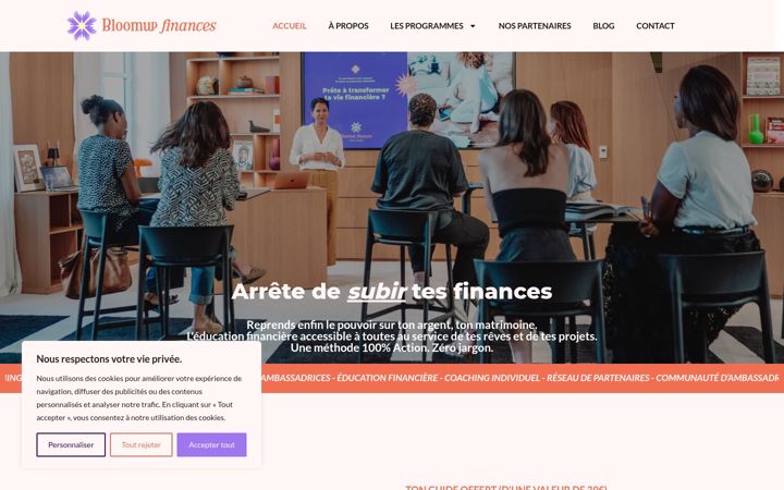 Zrzut ekranu bloomupfinances.fr