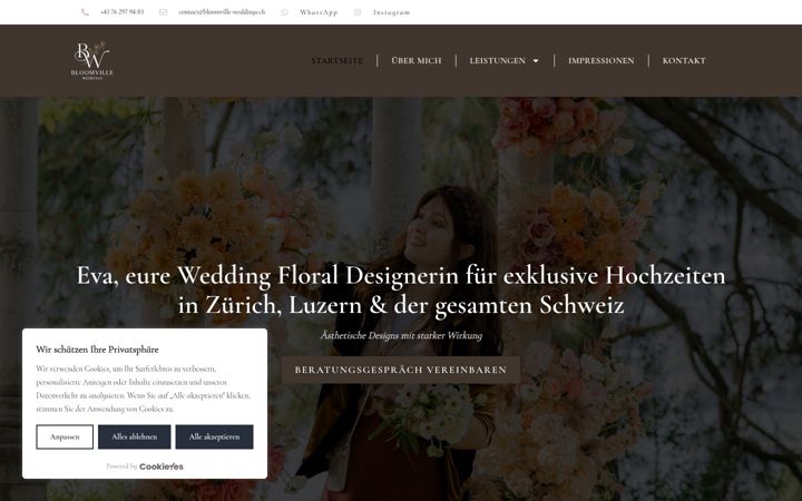 Screenshot of bloomville-weddings.ch