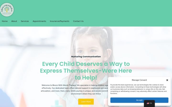 Ekrānuzņēmums no bloomwithwords.com