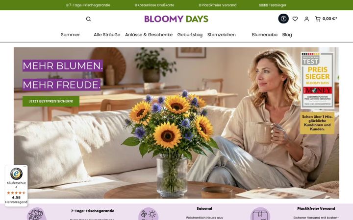 Ekrānuzņēmums no bloomydays.com