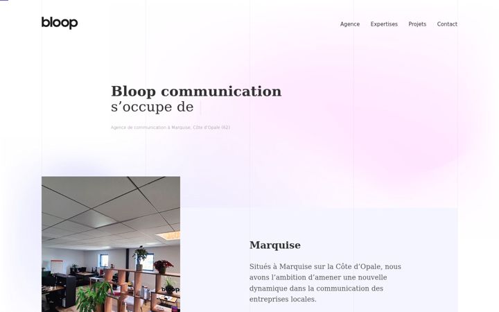 Ekrānuzņēmums no bloop-communication.fr