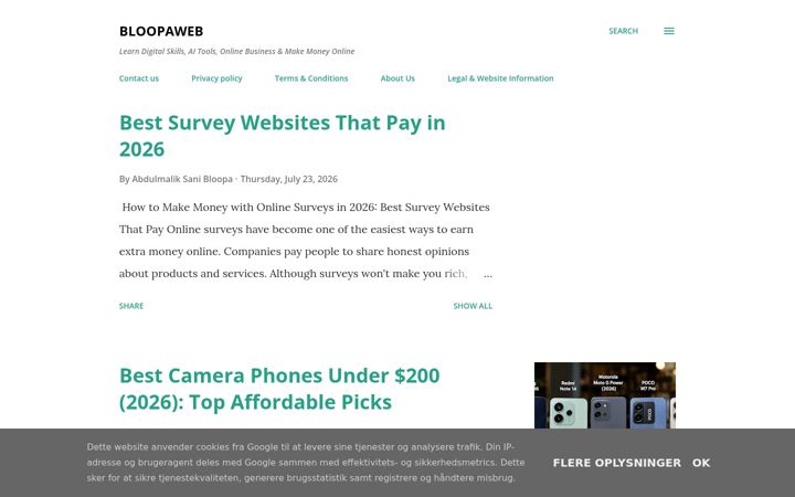Screenshot of bloopaweb.com