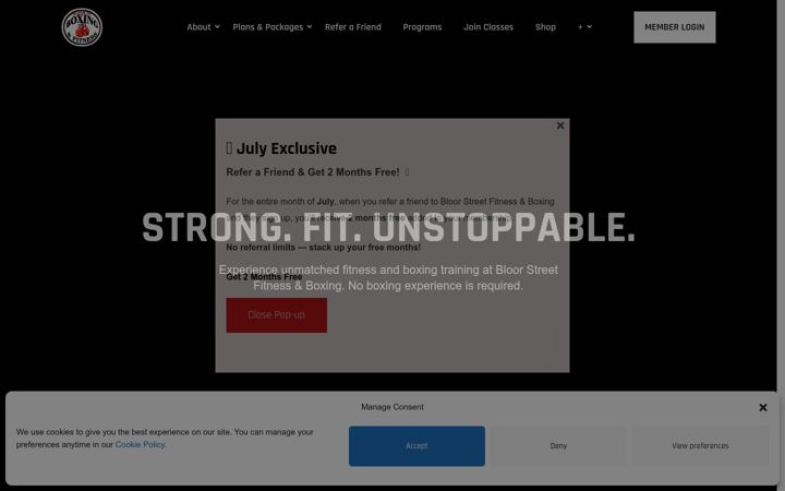 Captura de pantalla de bloorstreetfitness.com