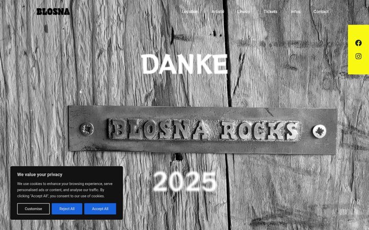 Screenshot of blosna.rocks