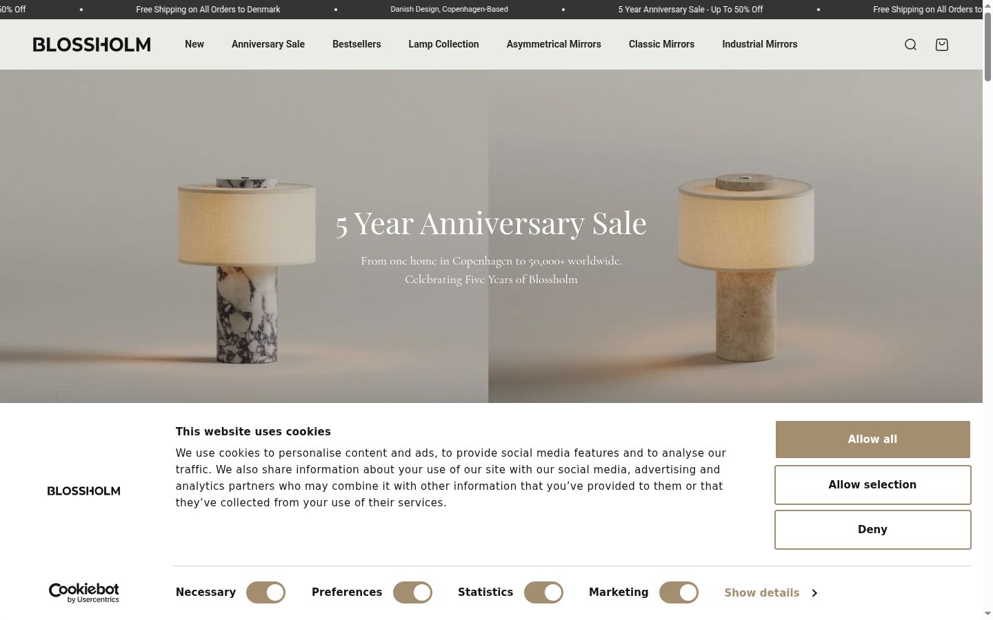 Screenshot of the consent banner shown before any interaction