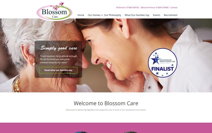 Screenshot of blossom-care.co.uk