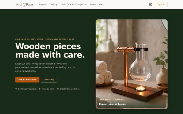 Screenshot of blossomandswan.co.uk