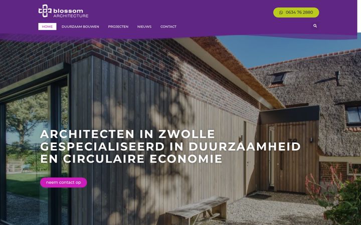 Posnetek zaslona blossomarchitecture.nl