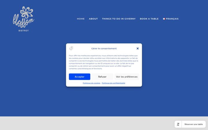 Screenshot of blossombistrot.fr