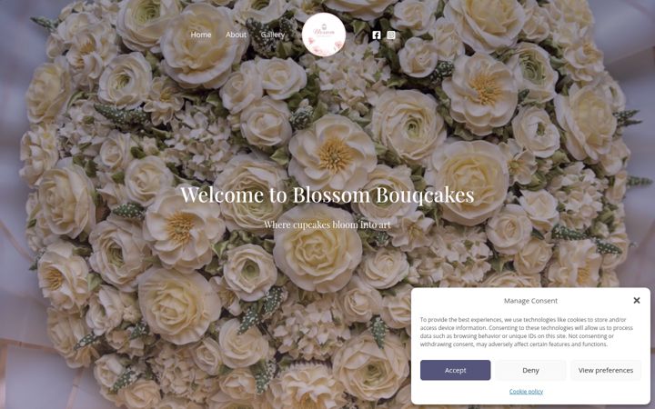 Screenshot of blossombouqcakes.com